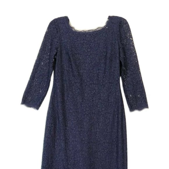 Adrianna Papell Woman Lace Long Sleeve Gown Dress - Picture 5 of 8